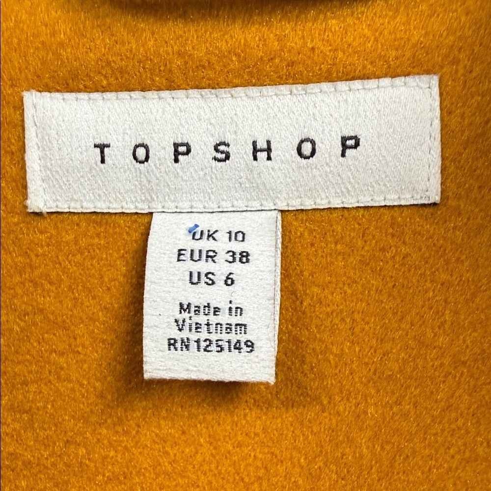 Topshop Mustard Trench Coat - Picture 2 of 8